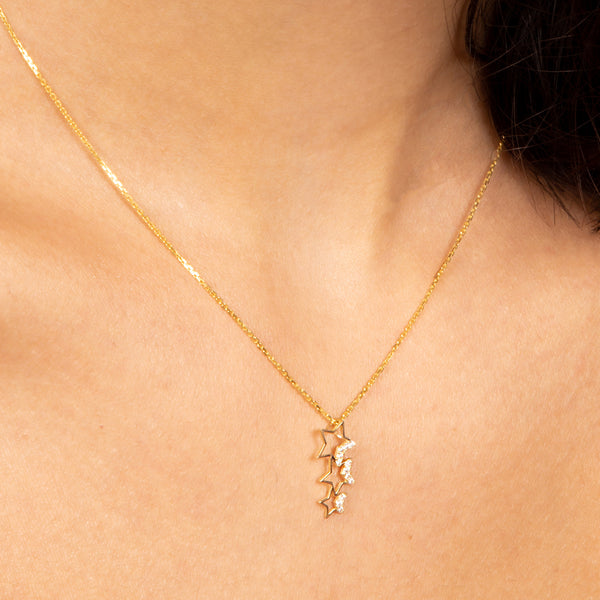 Pendentif "Constellation" - Or Jaune 375/1000 Et Zirconium