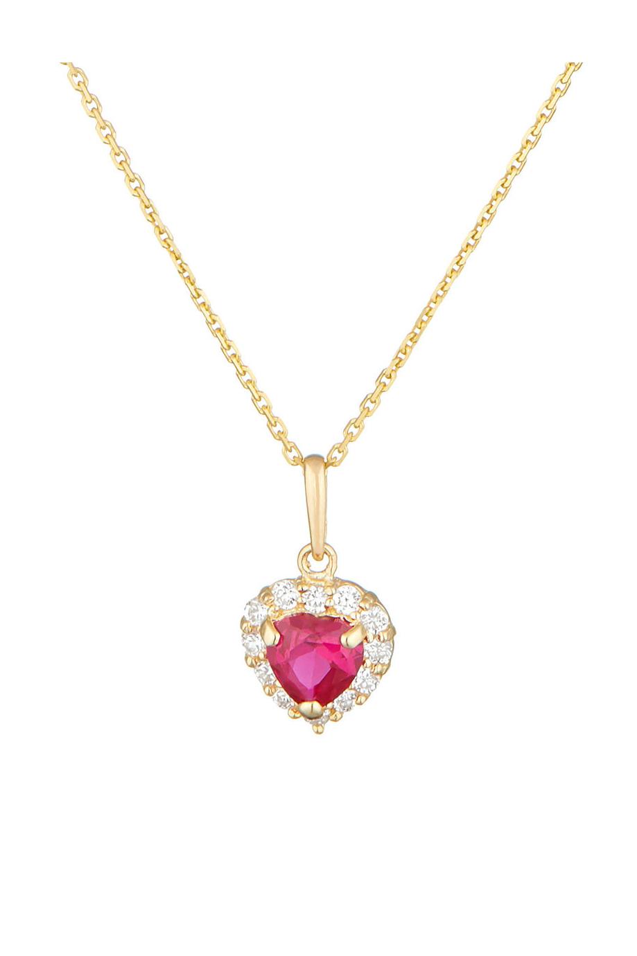 Pendentif "Embrasé" Or Jaune 375/1000 Et Zirconium Rouge