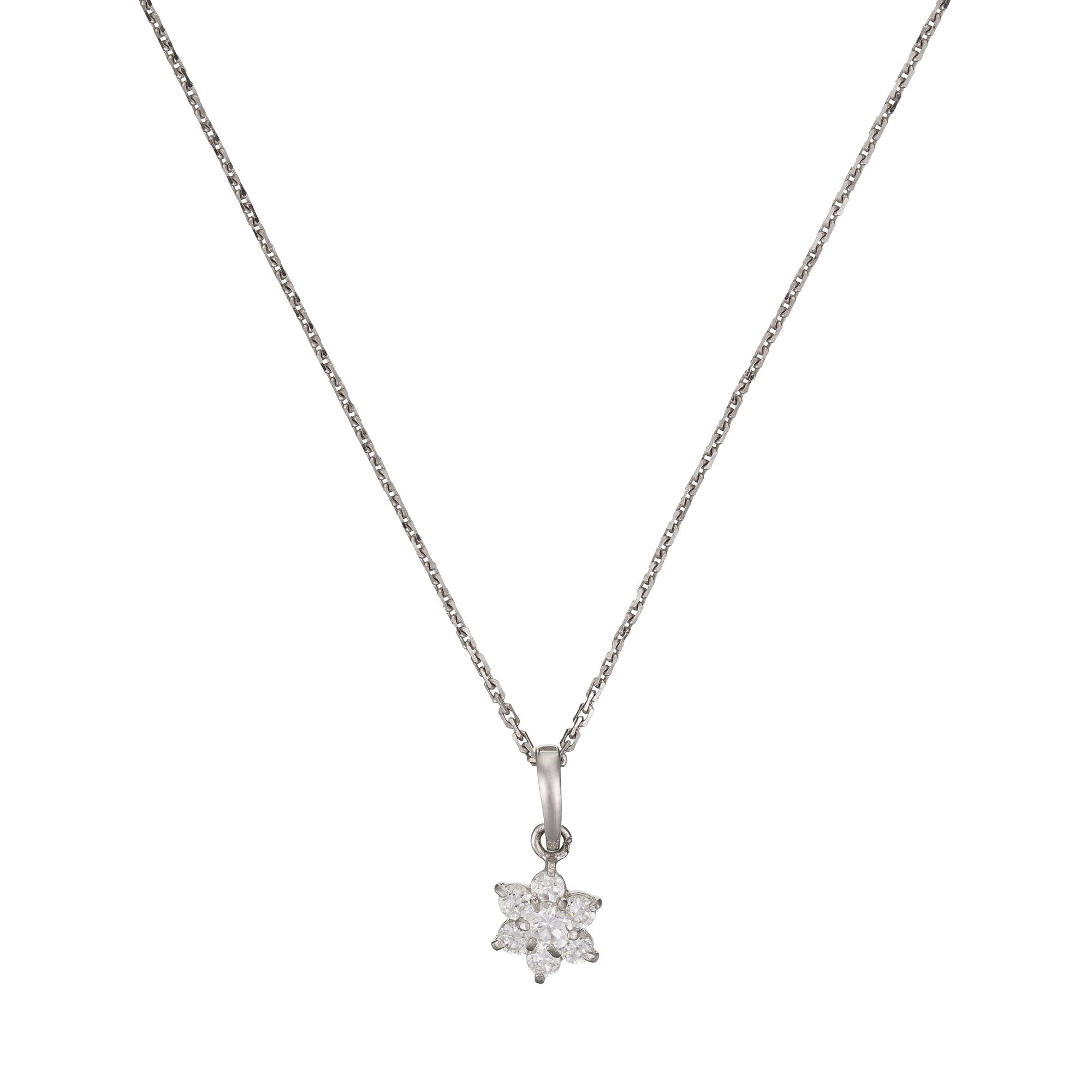 Pendentif "le Messager Blanc" Or Blanc 375/1000 et Zirconium