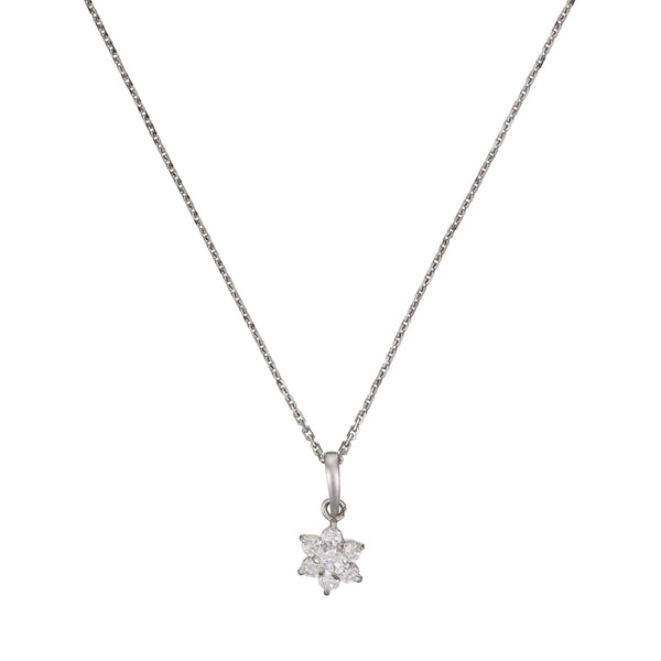 Pendant "the White Messenger" 375/1000 White Gold and Zirconium