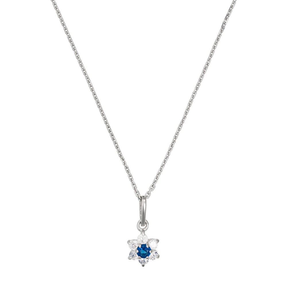 "The Blue Messenger" Pendant - 375/1000 White Gold And Blue Zirconium