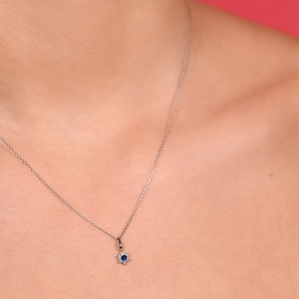 "The Blue Messenger" Pendant - 375/1000 White Gold And Blue Zirconium