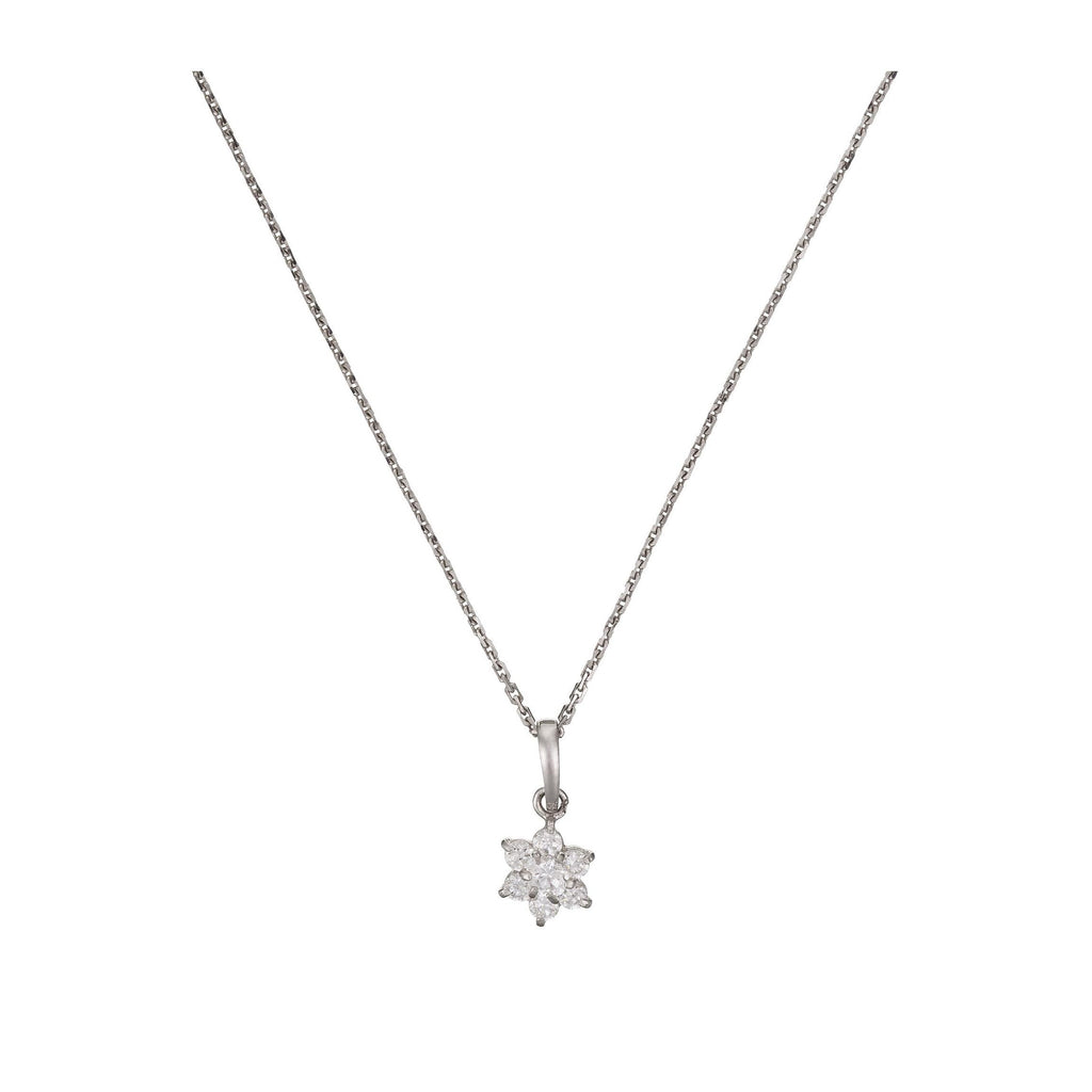 Pendentif "Le Messager Blanc" Or Blanc 375/1000 Et Zirconium