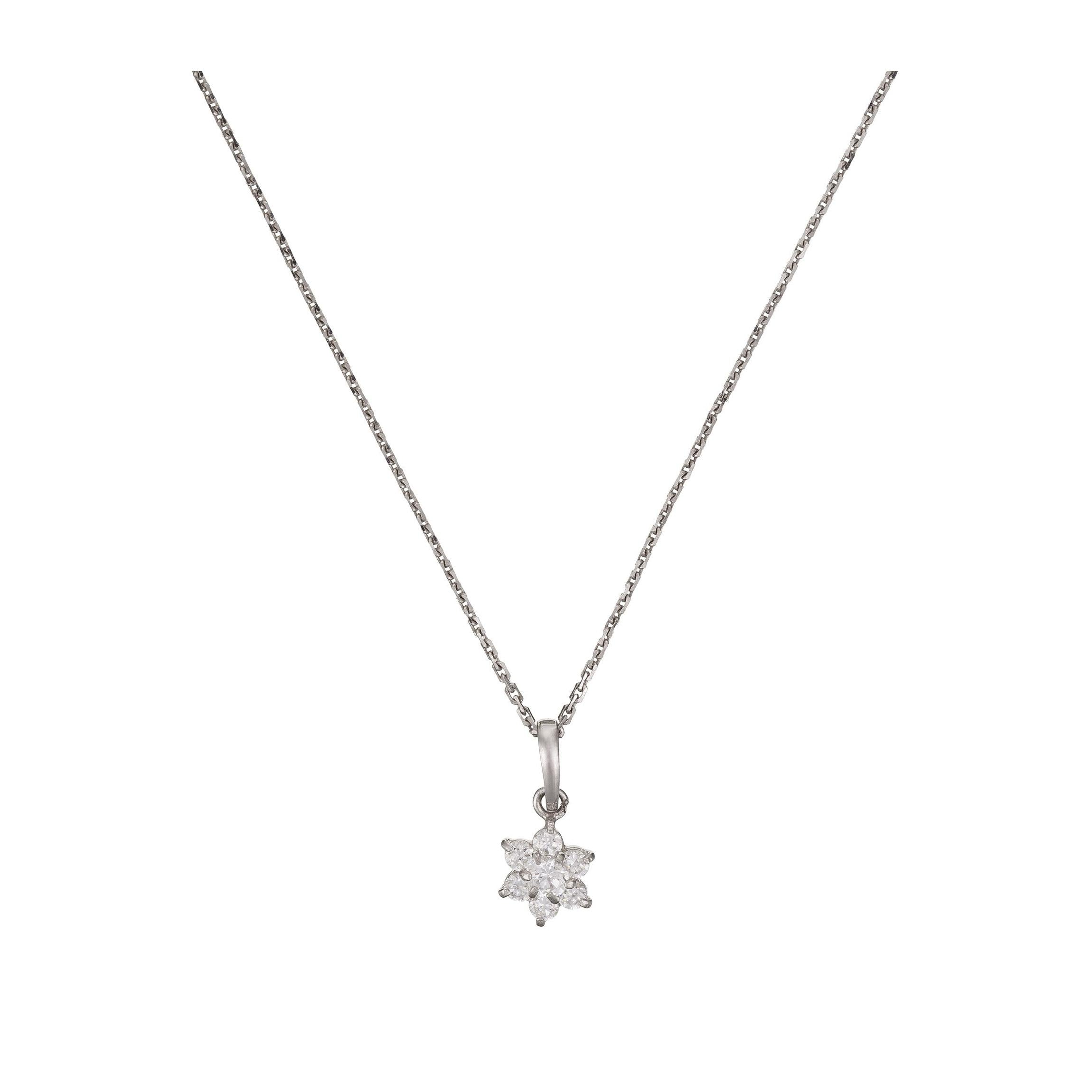 Pendentif "Le Messager Blanc" Or Blanc 375/1000 Et Zirconium