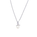 "Phenix" Pendant 375/1000 White Gold White Pearl and Zirconium