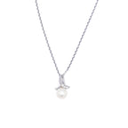 "Phenix" Pendant 375/1000 White Gold White Pearl and Zirconium
