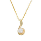 "Ambiante" Yellow Gold 375/1000 White Pearl Pendant