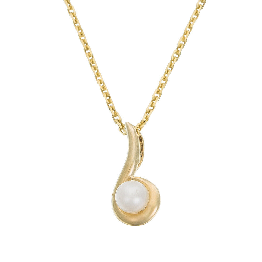 "Ambiante" Yellow Gold 375/1000 White Pearl Pendant