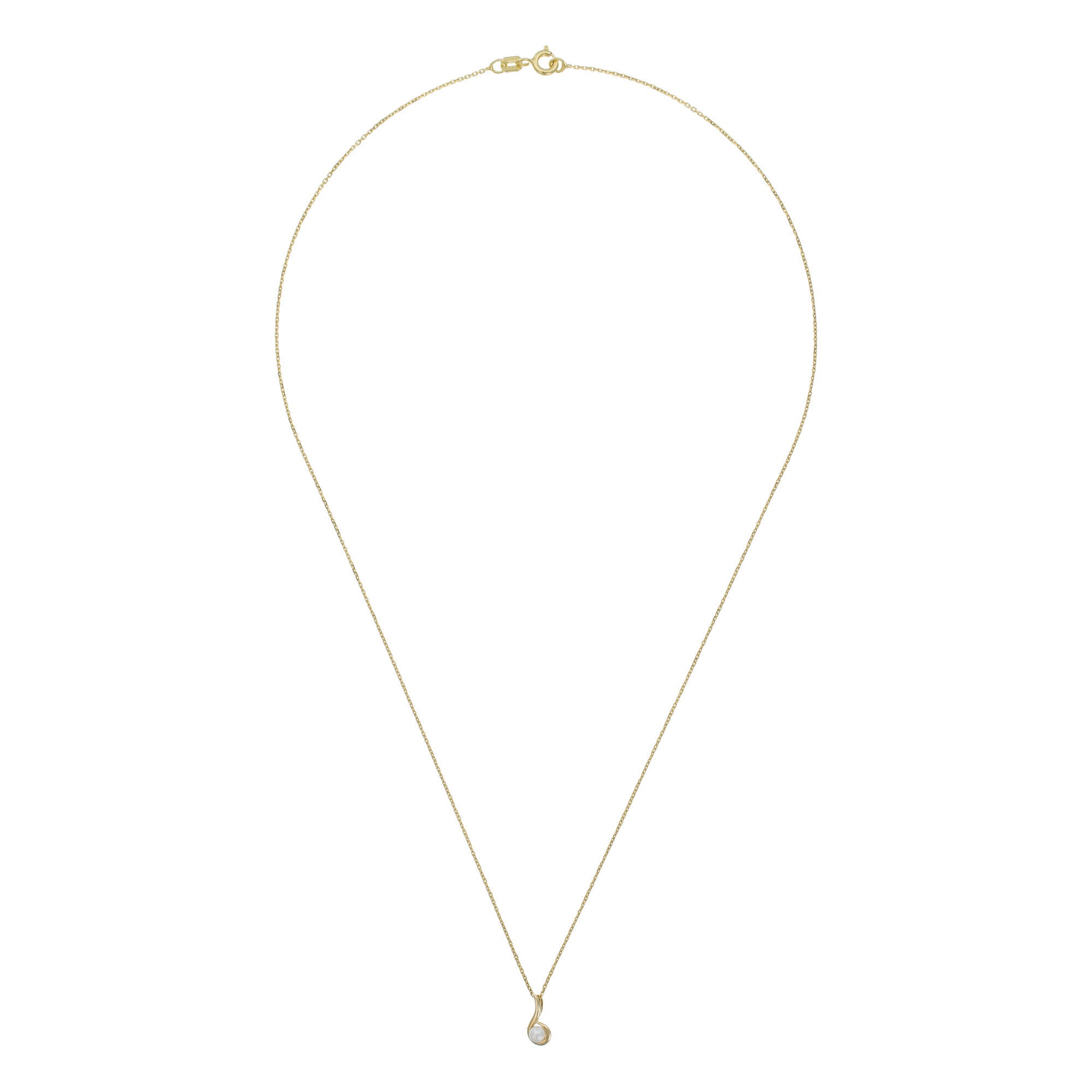 "Ambiante" Yellow Gold 375/1000 White Pearl Pendant