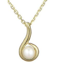 Pendentif "Ambiante" Or Jaune 375/1000 Perle Blanche