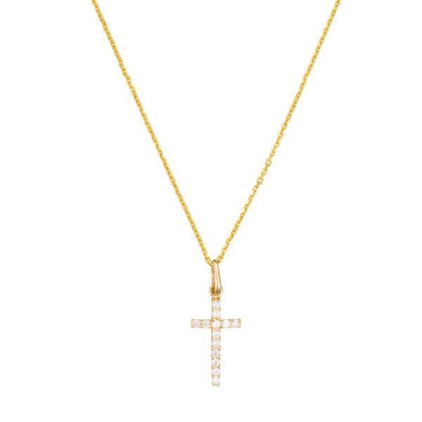 Pendentif "Croix Promise" - Or Jaune 375/1000 Et Zirconium