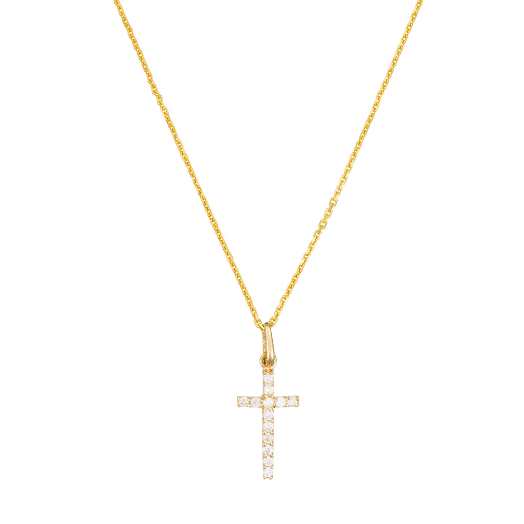 Pendentif "Croix Promise" - Or Jaune 375/1000 Et Zirconium