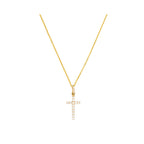 Colgante “Cruz de Promesa” Oro amarillo 375/1000 y circonio