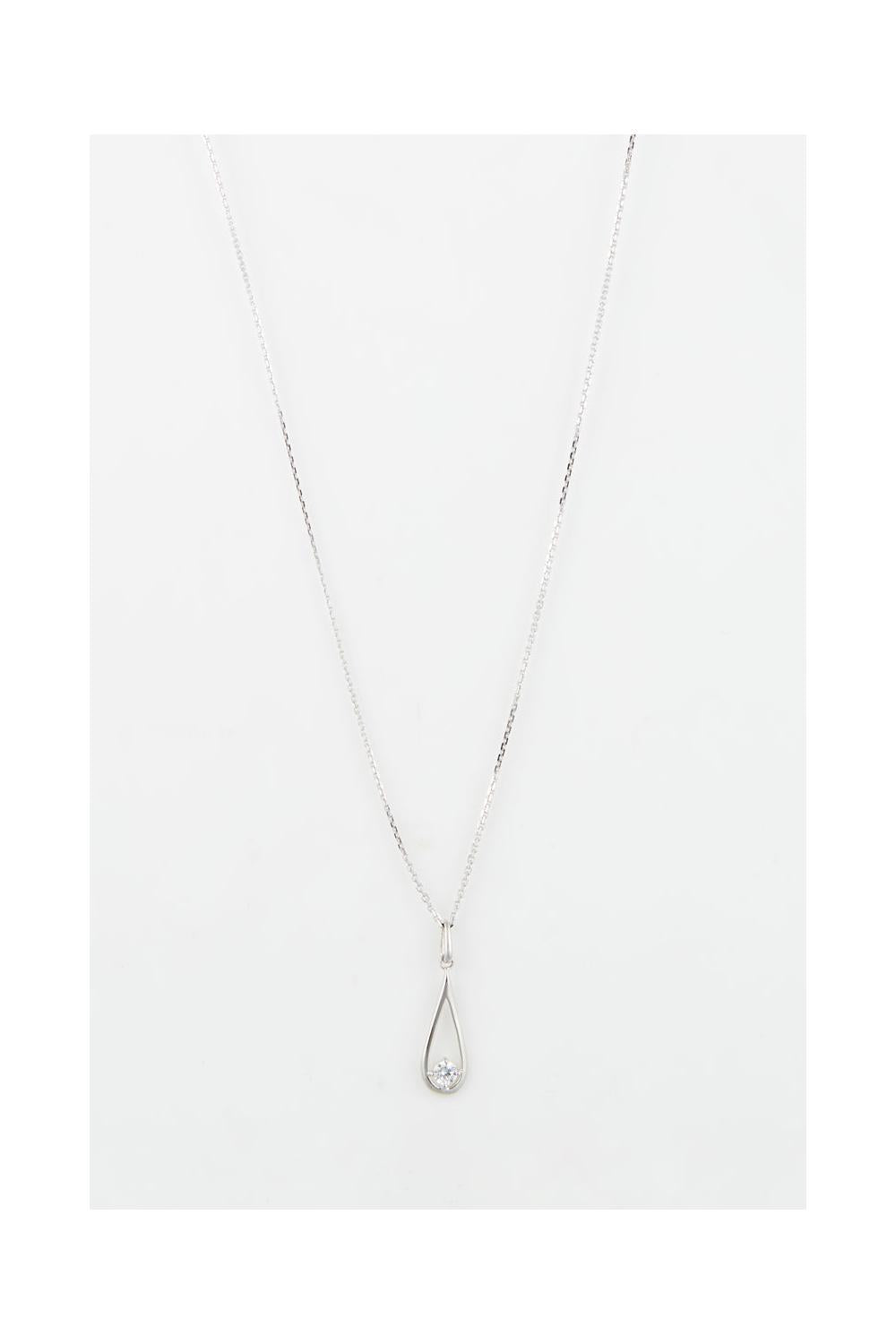 “Authentic” Pendant 375/1000 White Gold And Zirconium