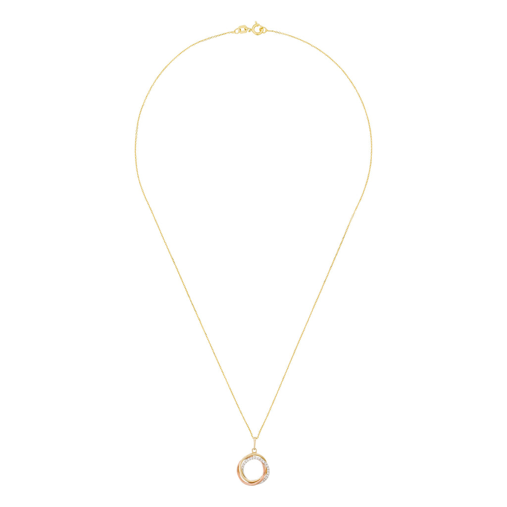 Pendentif "Cercle Trio" Or Tricolore 375/1000