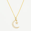 Pendentif "Lune Etoile" - Or Jaune 375/1000 Et Zirconium