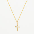 Colgante “Cruz de Honestidad” Oro amarillo 375/1000 y Circonio