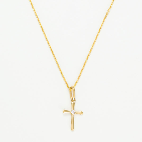 Pendant "Croix Honneteté" Yellow Gold 375/1000 and Zirconium