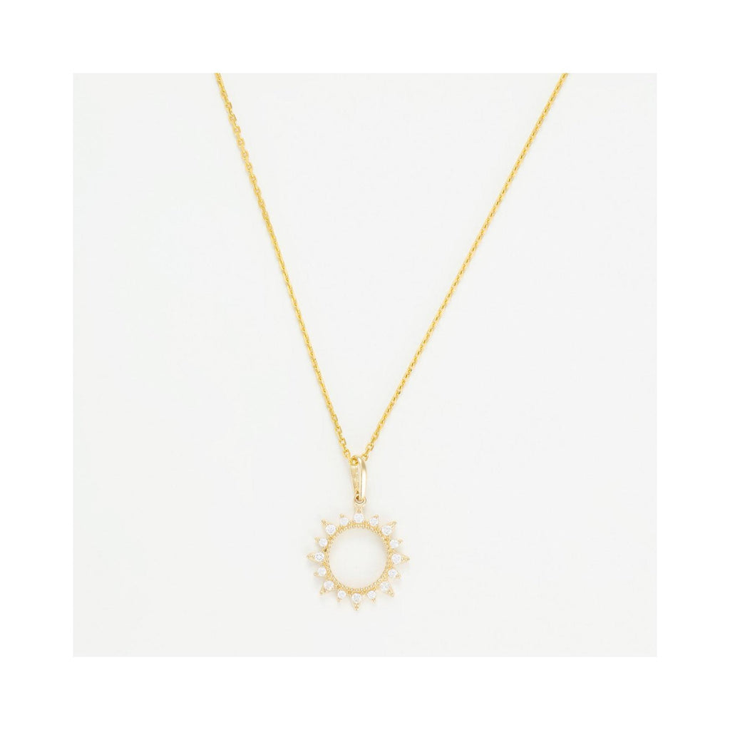 “Ton Soleil” Pendant 375/1000 Yellow Gold And Zirconium