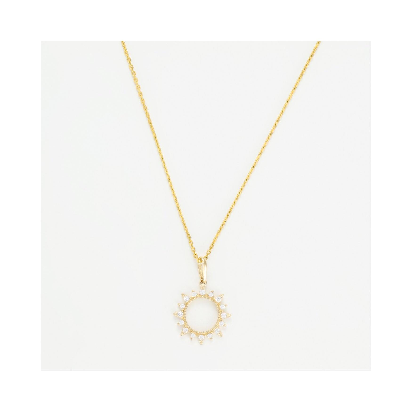 “Ton Soleil” Pendant 375/1000 Yellow Gold And Zirconium