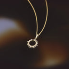 “Ton Soleil” Pendant 375/1000 Yellow Gold And Zirconium