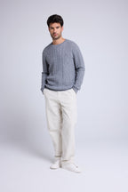 Pierre Cable-Knit Crew-Neck Jumper - Dark Grey