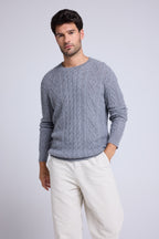Pierre Cable-Knit Crew-Neck Jumper - Dark Grey