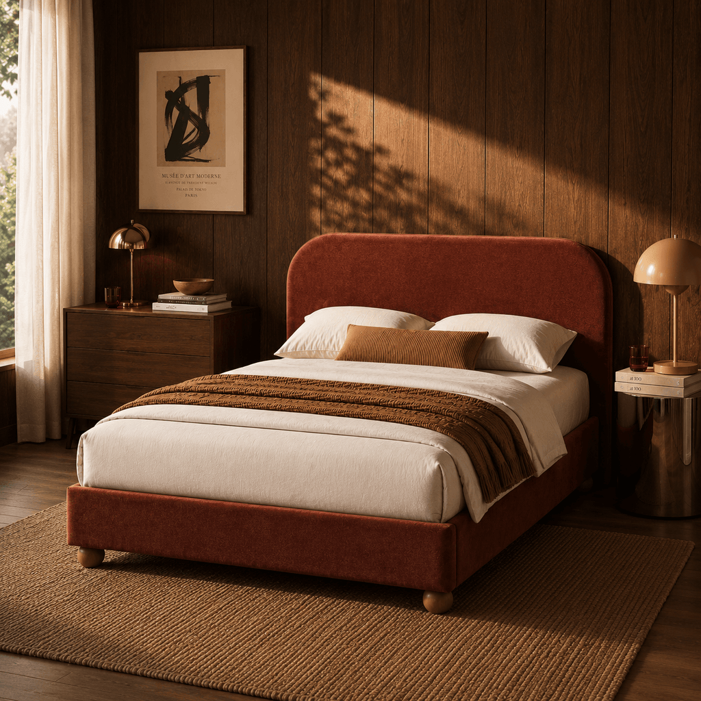 Pilka - Lit Coffre - Tissu Chenille - Bordeaux