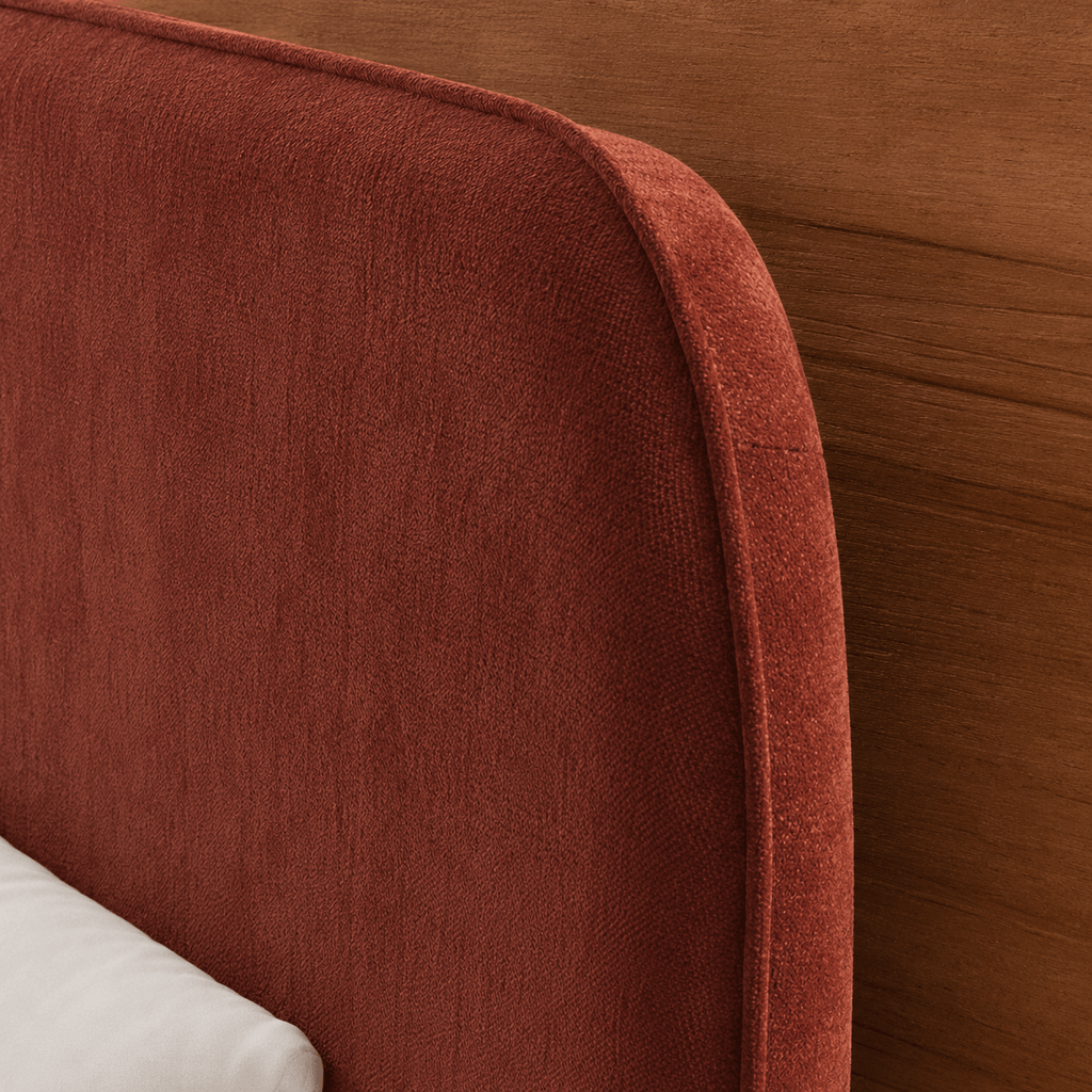 Pilka - Lit Coffre - Tissu Chenille - Bordeaux