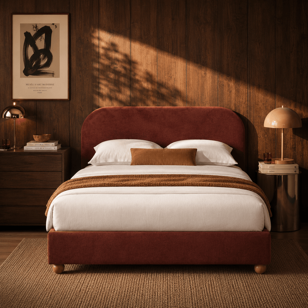 Pilka - Lit Coffre - Tissu Chenille - Bordeaux