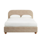 Pilka - Lit Coffre - Tissu Jacquard Léopard - Beige