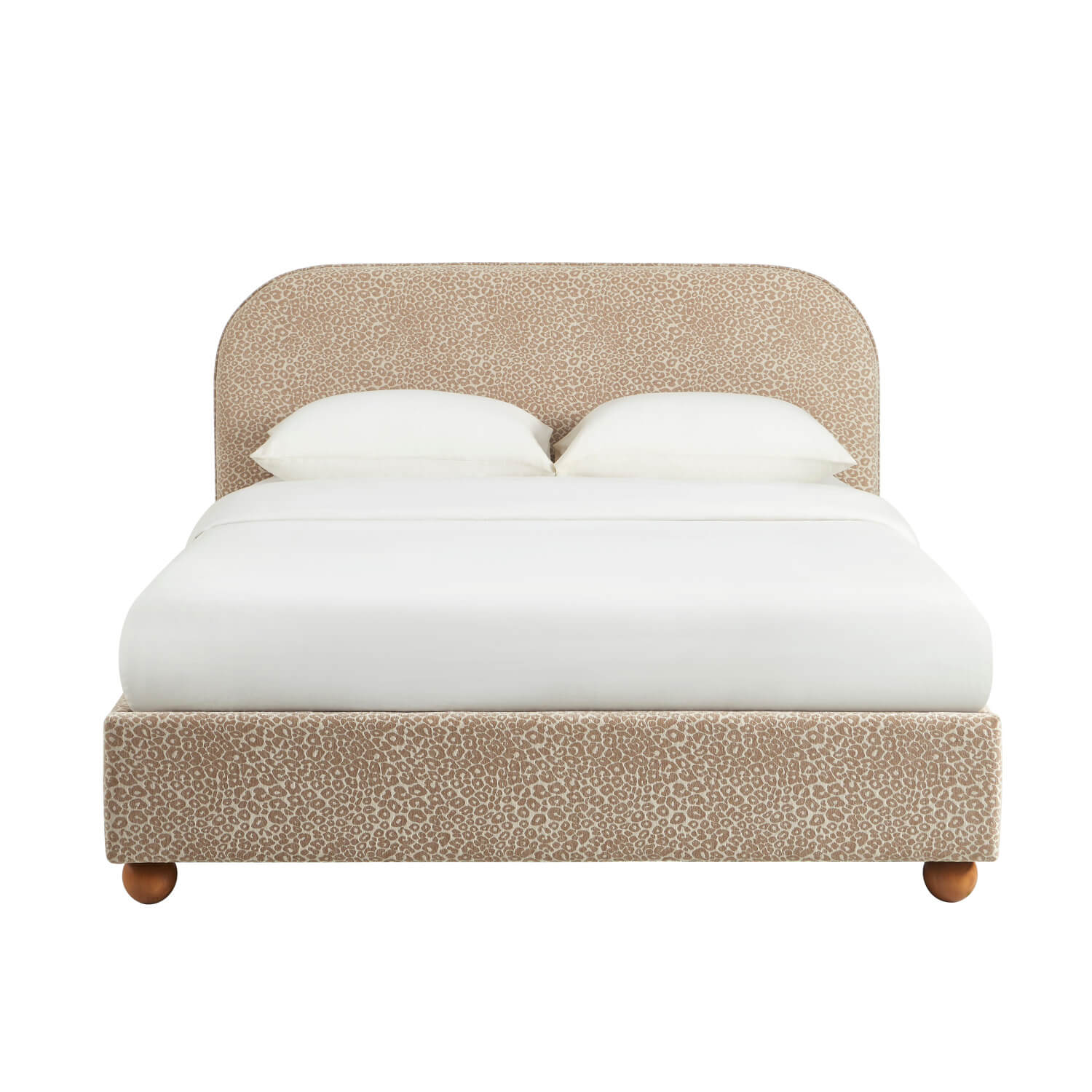 Pilka - Lit Coffre - Tissu Jacquard Léopard - Beige