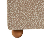 Pilka - Lit Coffre - Tissu Jacquard Léopard - Beige