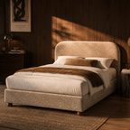 Pilka - Lit Coffre - Tissu Jacquard Léopard - Beige