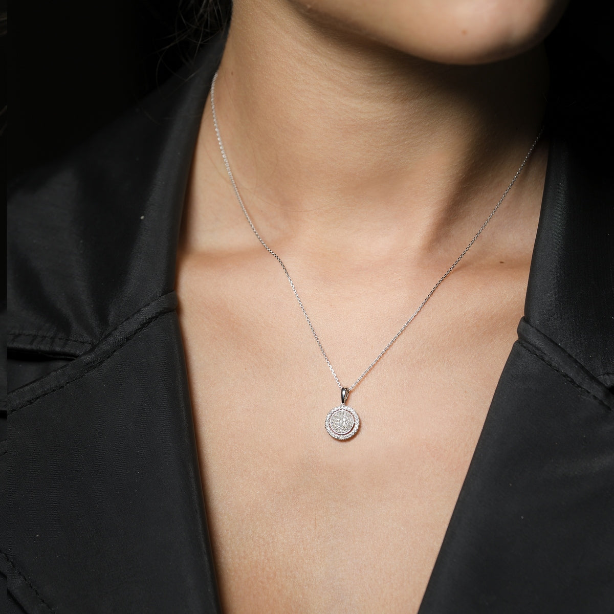 "Lidia" Pendant D 0.15/41 - 375/1000 White Gold