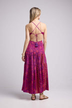 Long Dress with Straps - Fuschia
