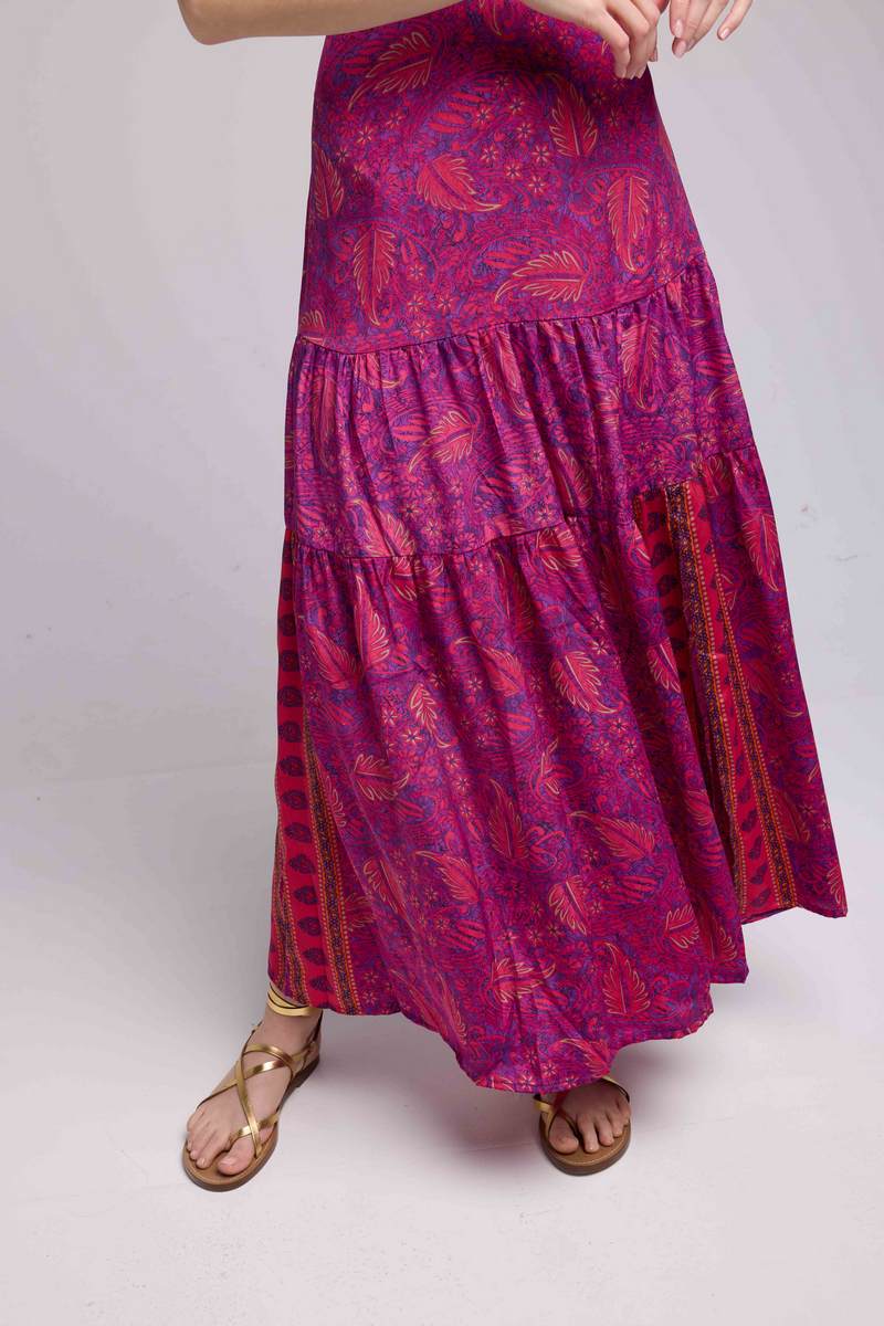 Long Dress with Straps - Fuschia