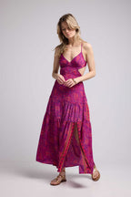 Long Dress with Straps - Fuschia