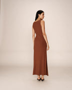 Robe Longue Pistache - Chocolat