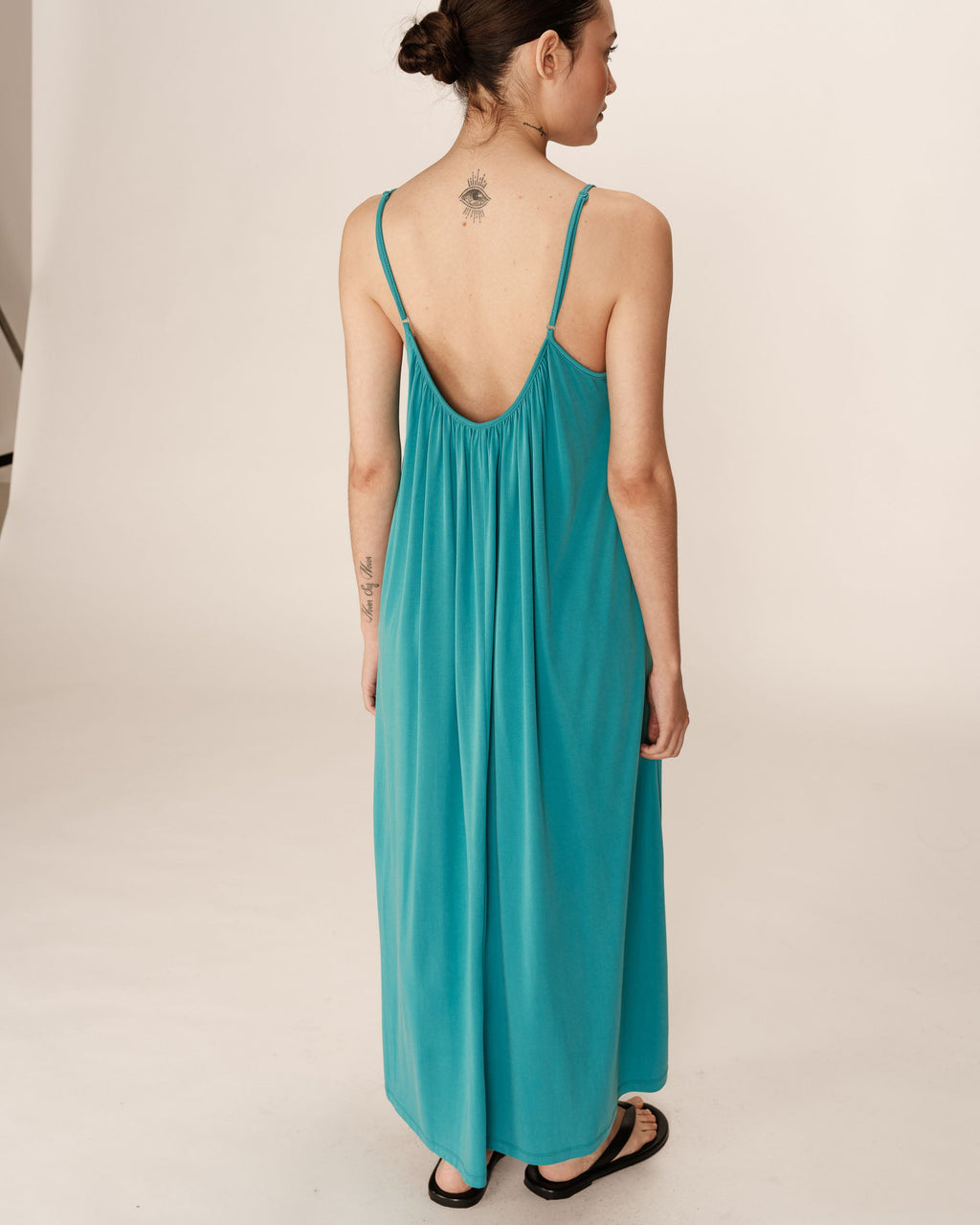 Peony Long Dress - Aqua