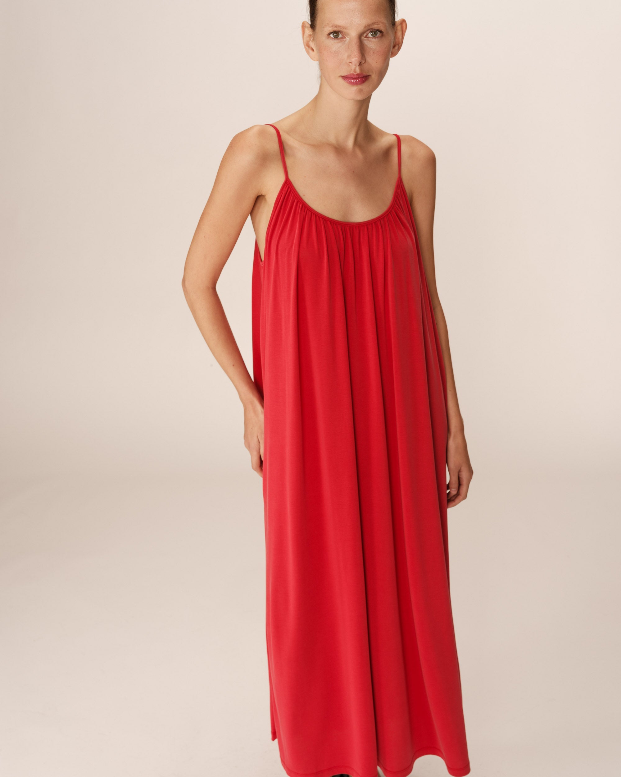 Peony Long Dress - Raspberry