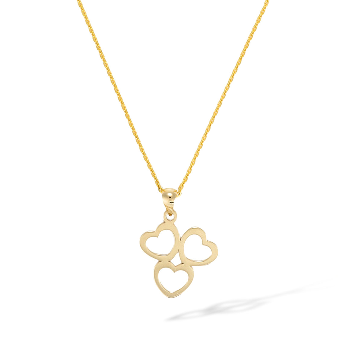 Colgante "Triple Corazón" Oro Amarillo 375/1000