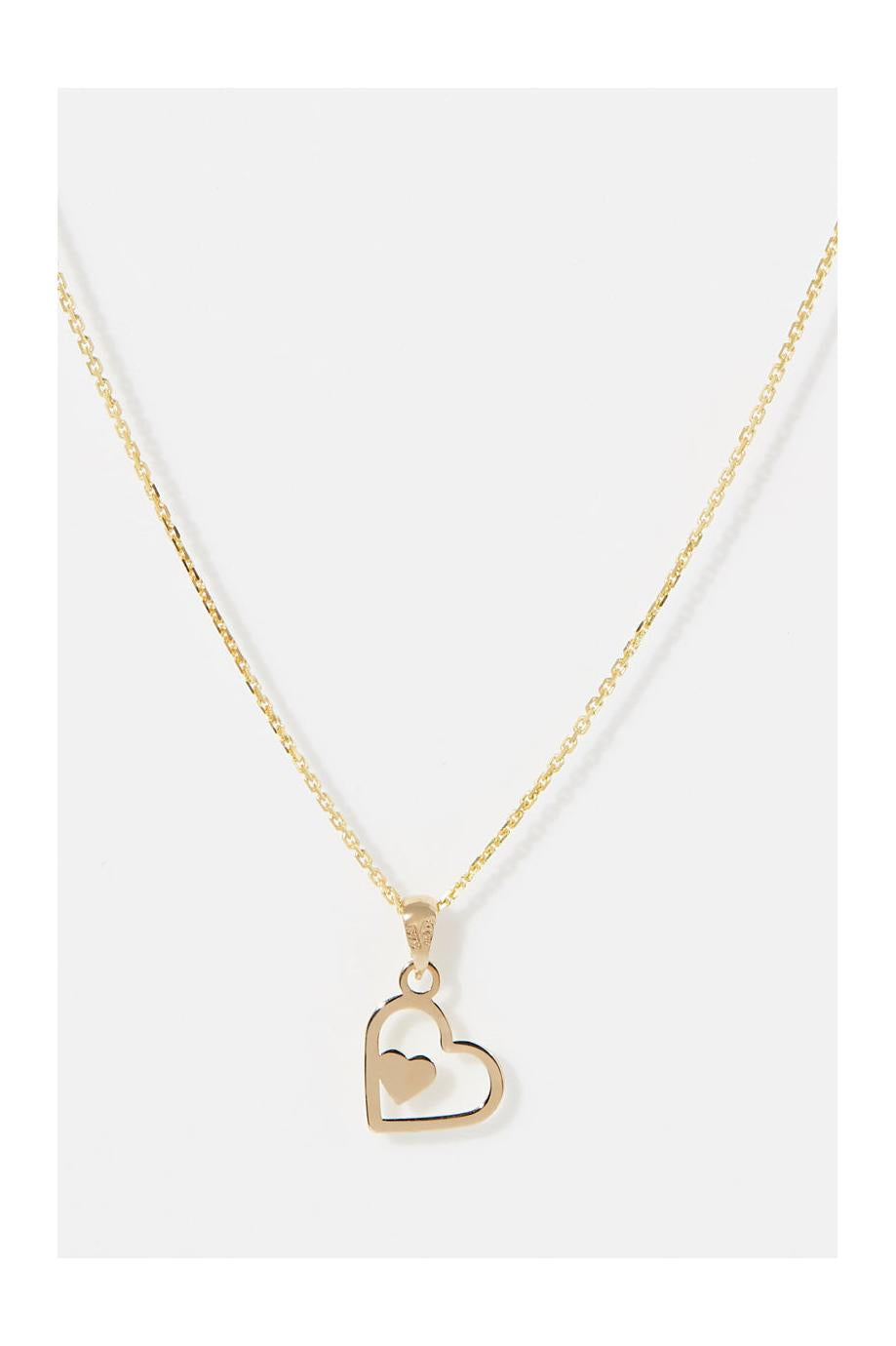 “Heart Heart” Pendant 375/1000 Yellow Gold