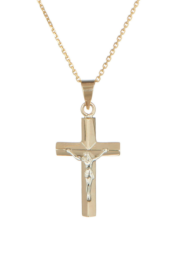 "Jesus Cross" Pendant 375/1000 Yellow Gold