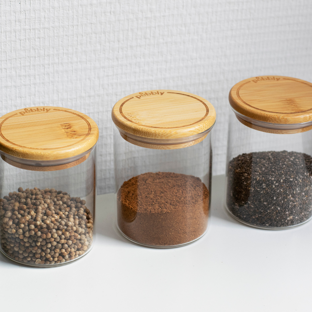 Coffret De 3 Boîtes À Épices En Verre - Transparent