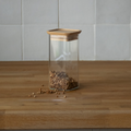 Boîte À Épices En Verre Et Bambou - Transparent