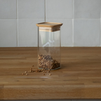 Boîte À Épices En Verre Et Bambou - Transparent