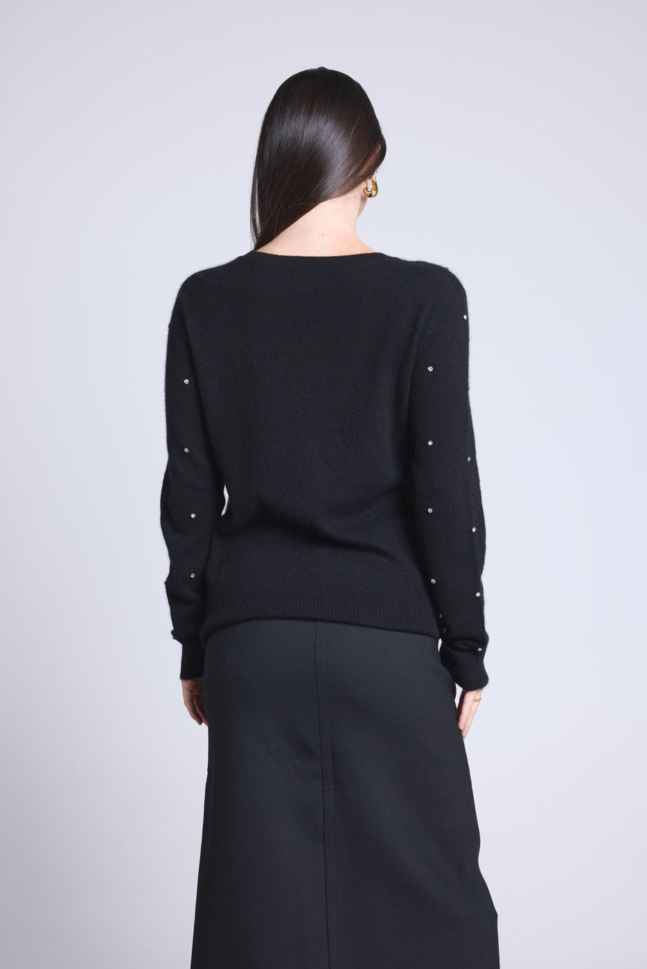 Jersey con joyas Platino - Negro - Mujer
