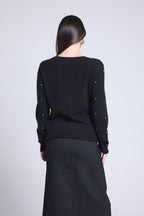 Jersey con joyas Platino - Negro - Mujer