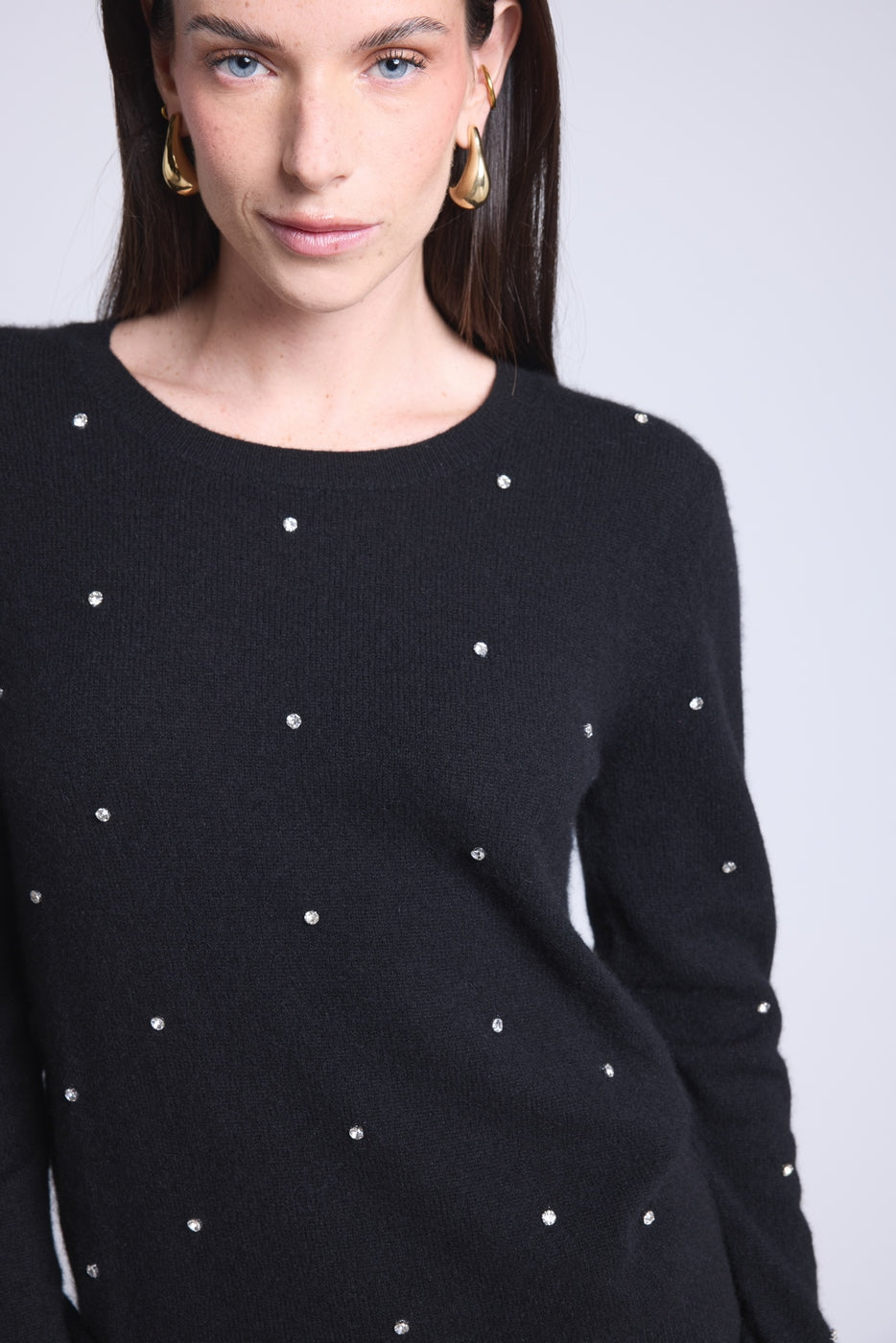 Jersey con joyas Platino - Negro - Mujer